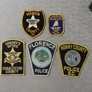 5 Police Patches SC Horry Florence Marion Charleston Sheriff Justice Charles Twn - Picture 1 of 12