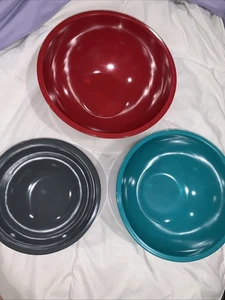 Food Network Set 3 Pezzi Ciotola Miscelatore Melamina Nidificazione Coperchi Conservazione Preparazione Aperta - Foto 1 di 5