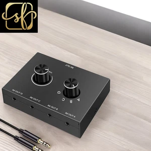 4 Way/3.5Mm Stereo Audio Switcher Bi-Directional Audio Switch Splitter Bo 4X1/1X - Picture 1 of 3