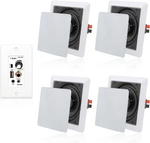 Herdio 5.25 Inches 2-Way Bluetooth Ceiling Speakers with 4 Channel Wall - Bild 1 von 9