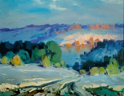 Pintura de paisaje original - artista europeo Foto 1 de 4