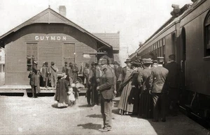 Guymon OK Oklahoma Railroad Station Train Depot 1917 RPPC Postcard COPY - Picture 1 of 2