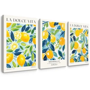 Lemon Wall Art Decor Kitchen Canvas Wall Art Pictures Fruit Wall Art Henri Ma... - Picture 1 of 7