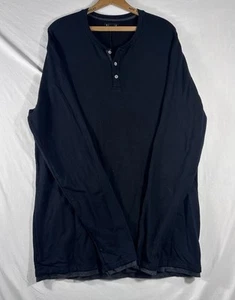 Velvet by Graham & Spencer Long Sleeve Henley Black Gray Undershirt Hem Size XL - Picture 1 of 9