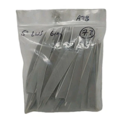 73 Count Archery Arrow Feathers 5" Left Wing Shield: Gray - Image 1 of 2