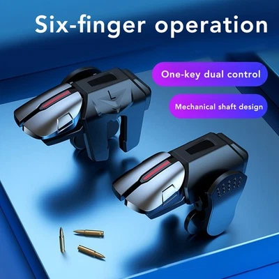 Mobile Gaming Trigger 6 Finger Linkage Game Controller For Phones Sensitiv - Image 1 of 4