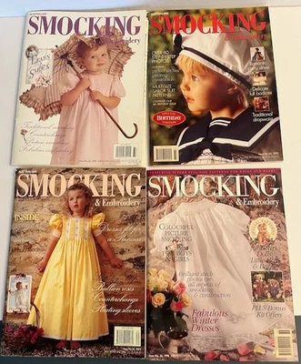 Lot of 4 AUSTRALIAN SMOCKING EMBROIDERY Magazines 1995-96 Issues 32, 33, 34, 36 - Image 1 of 4
