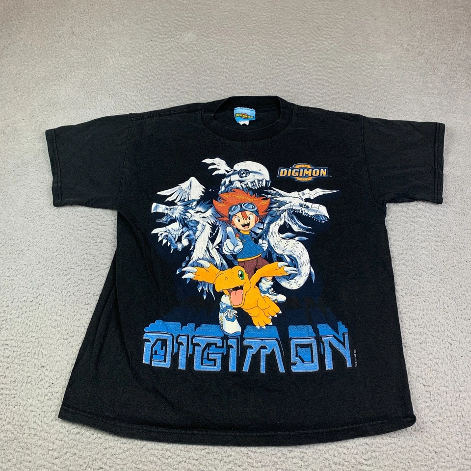 Camiseta Digimon Vintage 1999 Adolescentes Tamanho XL 19” Baú Digital Monstros Retrô - Imagem 1 de 4