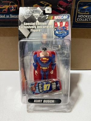 Kurt Busch #97 Sharpie Liga de la Justicia Superman 1/64 Nascar Diecast con FIGURA Foto 1 de 4