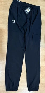 Under Armour UA Vibe Woven Cargo Pants Mens Small New Black jogger - Picture 1 of 4