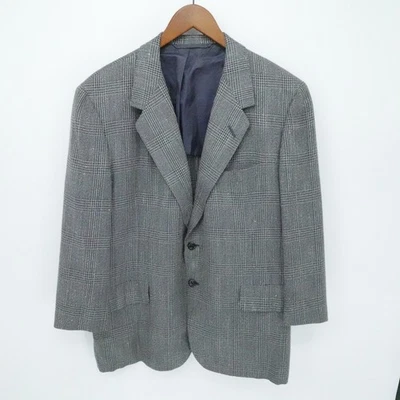 Casaco esportivo masculino Oxxford Clothes Neiman Marcus 44S cinza lã xadrez Glen - Imagem 1 de 4