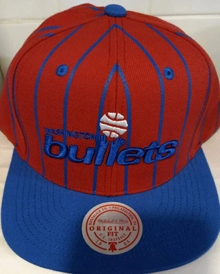 Washington BULLETS NBA Mitchell & Ness Snapback Red/blue Pinstripe - Image 1 of 4