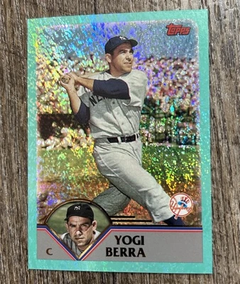 2023 Topps Archives 2003 Topps Aqua Sparkle Foil /75 Yogi Berra #299 HOF - Image 1 of 2