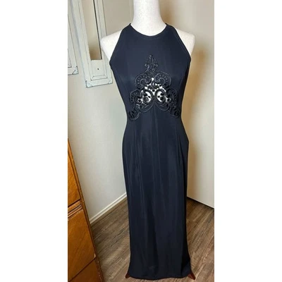 NUEVO CON ETIQUETAS Y2K Gunne Sax Negro Gótico Grunge Encaje Elástico Maxi Talla 8/10 Hada Oscura  Foto 1 de 4