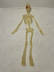 Glow In The Dark Hanging Skeleton With Red Eyes Halloween Decor 24in. - Picture 1 of 24