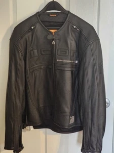 ICON Asphalt Technology, leather motorcycle jacket - Picture 1 of 3