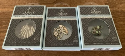 Lote de 3 dijes colgantes y deslizadores cristalizados de elementos de Swarovski Jolee’s Jewels Foto 1 de 4