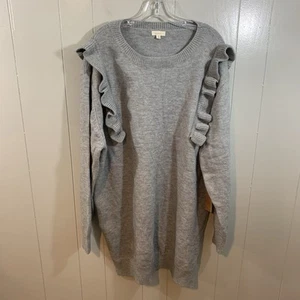 Debut Pulloverkleid grau plus Rüschen Langarm knielang super weich 2XL NEU - Bild 1 von 10