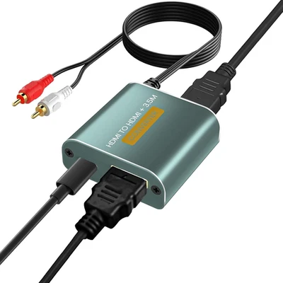 HDMI Audio Extractor 4K Mit Hdmi Und 3,5 Mm AUX Stereo-Audioausgang,Hdmi Audio A - Bild 1 von 4