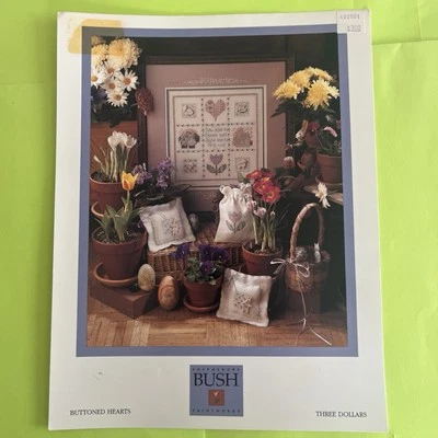 shepherds bush cross stitch patterns. Buttoned Hearts - Image 1 of 3
