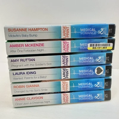 6x Mills & Boon Medical Romance Large Print Sexy Midwifes Baby Bump Book Bundle - Image 1 of 4