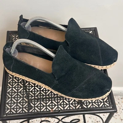 TOMS Alpargata de Gamuza Negra Zapatos Sin Cordones para Mujer Talla 9.5 Informales Foto 1 de 4