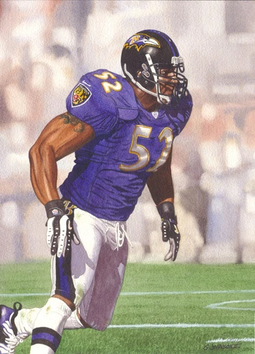 IMPRESIÓN ARTÍSTICA DE RAY LEWIS BALTIMORE RAVENS Foto 1 de 1