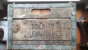 Rare Vintage Emmadine Farms Dairy Wood & Steel Milk Crate D.C. - Picture 1 of 10