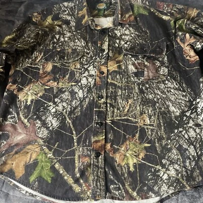 Cabela’s Outdoor Gear XL Reg Heavyweight Camo Button Up Mossy Oak Break Up - Image 1 of 4