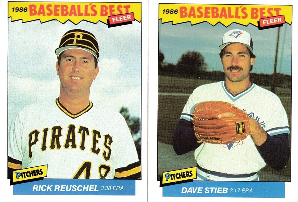 1986 Fleer Sluggers Pitchers 10 card lots Rick Reuschel OR Dave Stieb - Image 1 of 1
