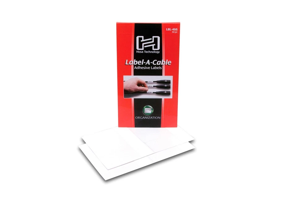Hosa LBL-466 Cable Labels - White Vinyl 60pc