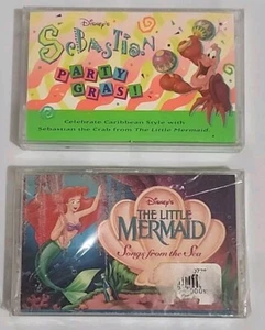 The Little Mermaid-Songs From The Sea-Cassette Tape Lot Sebastian Mardi Gras - Picture 1 of 3