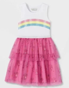 NEW Care Bears Girl's Sleeveless Rainbow Tutu Dress Size Medium (7-8) - Picture 1 of 1