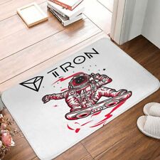 Tron Cryptocurrency Non-slip Doormat Astronaut Black Room Kitchen Mat Prayer