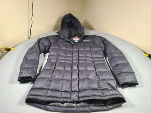 Columbia Puffer Coat Womens Small Black Omni-Heat 600 Down Long Outdoor Jacket - Picture 1 of 20