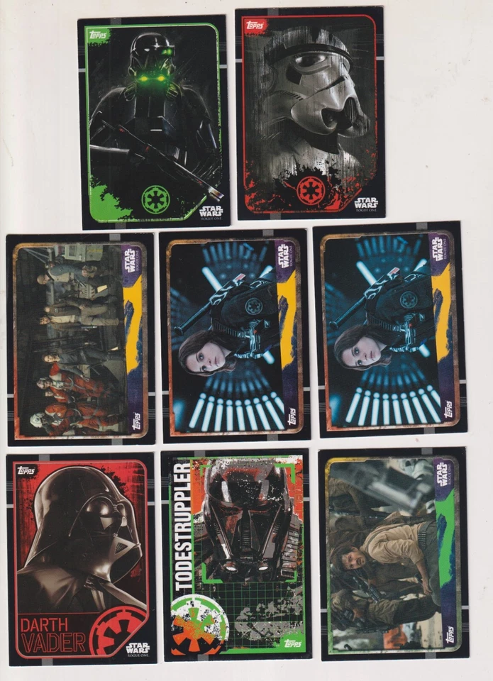 8 Karten Topps Star Wars - Rogue One - Nr. 83, 89, 138, 138, 139, 143, 204, 208 - Bild 1 von 1