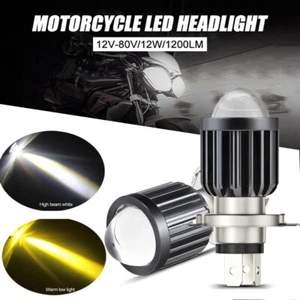 H4 6000K HIGH/3000K Abblendlicht 12W Moto Led Birnen Motorrad Scheinwerfer - Picture 1 of 12