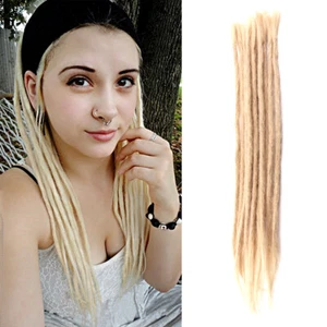 50cm Echten Dreads Weiche Häkelzöpfe 100% Human Hair Dreadlocks Extensions x 10 - Bild 1 von 11