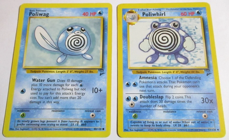Poliwag 59/102 Poliwhirl 38/102 Base Set 2 WOTC 2 Pokemon Card LP - Image 1 of 1
