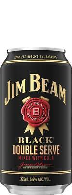 Jim Beam Black & Cola Double Serve 375mL Can 375mL Case Of 24 • 139.99$