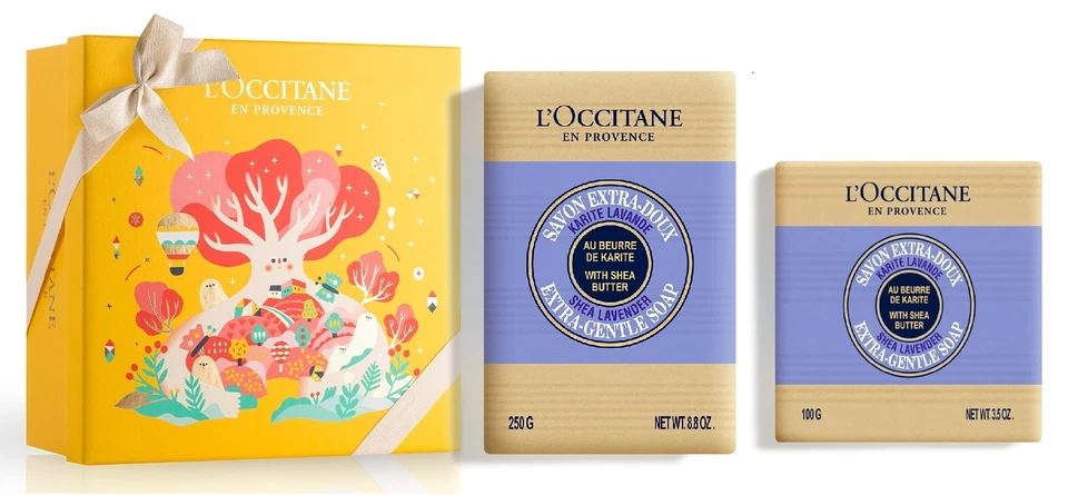 Jabón extra suave dúo L'Occitane SHEA LAVANDER 2 PIEZAS 8,8 OZ + 3,5 OZ NUEVO EN CAJA Foto 1 de 1