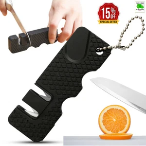 Mini Portable 2 Stages Knife Sharpener Stainless Tool Kitchen Accesories Ceramic - Picture 1 of 9