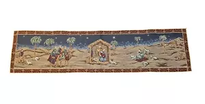 Belén Tapiz Corredor de Mesa Navidad Jesús Creche Rey Magos 52" x 13" - Imagen 1 de 5
