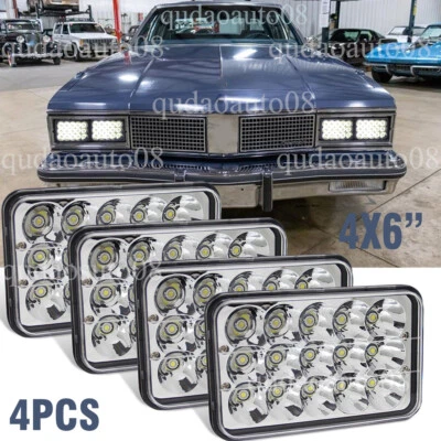 4 faros LED 4x6" aptos para Oldsmobile 98 1977 1978 1979 1980 1981 1982 1983-84 Foto 1 de 4