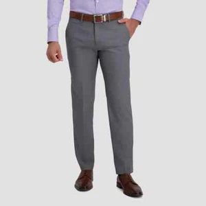 Haggar H26 Men's Premium Stretch Straight Fit Trousers - Dark Gray 33x30 - Picture 1 of 5