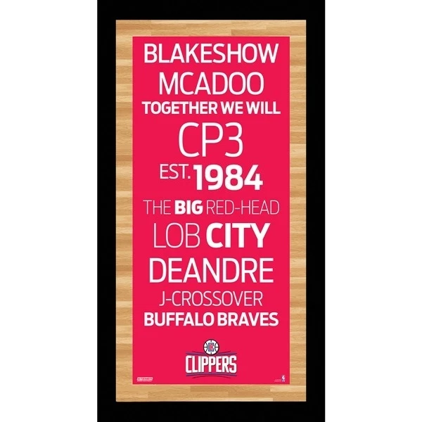CLIPPERS METRO PARADAS SEÑAL ARTE DE PARED ENMARCADO EQUIPO HISTORIA BLAKESHOW MCADOO DEANDRE Foto 1 de 1