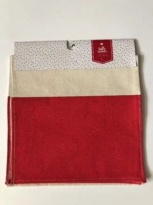 NWT VALENTINE'S DAY Table Runner 12" X 50" Christmas Sparkly Red Tan - Image 1 of 4
