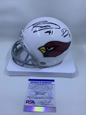 Kenyan Drake David Johnson Dual Signed Arizona Cardinals Mini Helmet PSA/DNA - Image 1 of 3