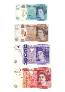 Cake Toppers Edible UK Bank Notes Money Currency Decorations - Wafer or icing - Picture 1 of 10
