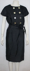 Vintage 1960er Mayfield limitiert Anne Klein Jr Sophisticates dunkelblau A-Linie Kleid - Bild 1 von 11